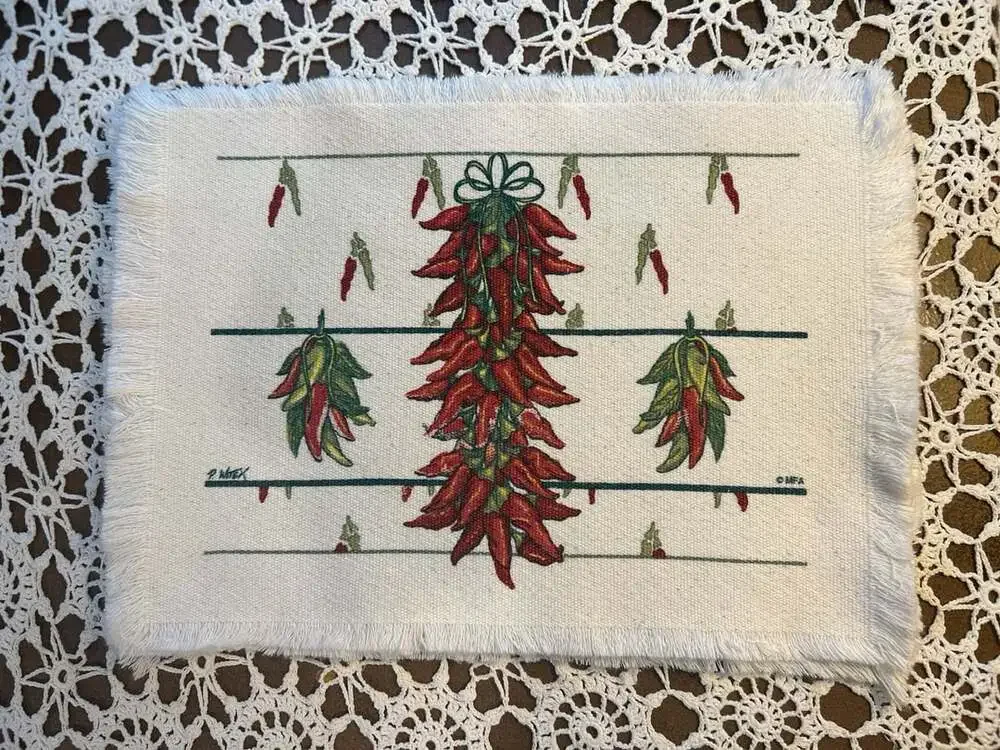 Vintage P. Witex Southwestern Chili Pepper Ristra Placemats Set of 4